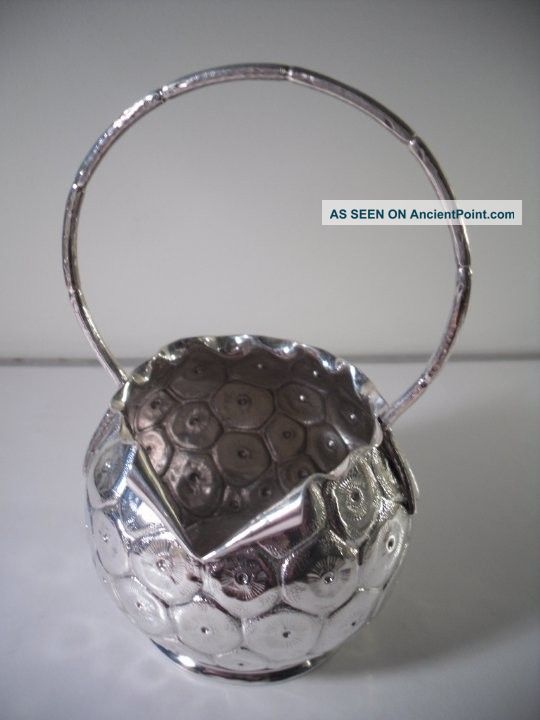 An Antique Silver Oriental Style Honey / Preserve / Cream Pot : London 1891 Other photo