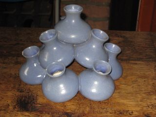 Interesting Aesthetic Stacked Pottery Mauve / Lavender Glazed Vases photo