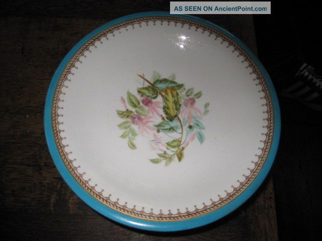 Pretty Old Antique Worcester Comport Footed Plate Painted Flowers Other photo