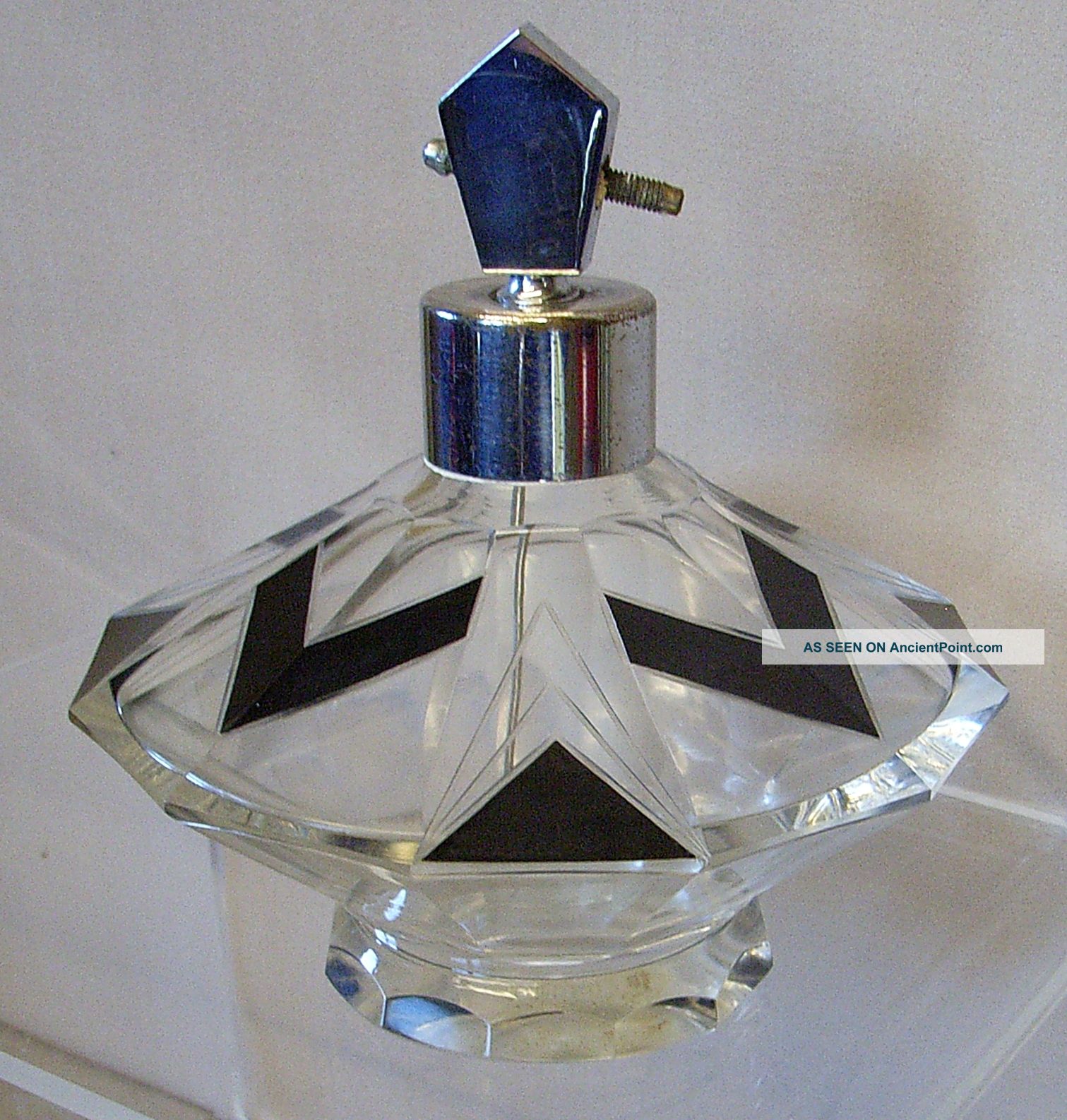 Art Deco Geometric Cut Glass Perfume Bottle Art Deco photo