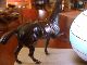 French Art Deco Horse Statue 1920s Desk Table With Globe Light On Marble Stand Art Deco photo 1