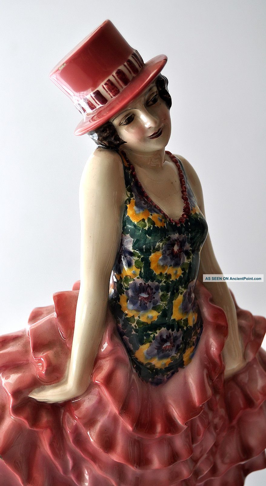 Goldscheider Lorenzl Signed Art Deco Top Hat Dancer Can Can Female Figure 34cm Art Deco photo
