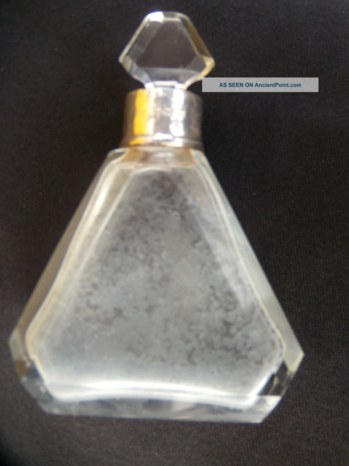 Art Deco Glass Silver Hallmarked Small Perfume Bottle Ex.  Con. Art Deco photo