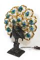 Antique Art Deco Czechoslovakian Czech Peacock Lamp Faceted Glass Beads Nr Lamps photo 9