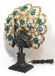 Antique Art Deco Czechoslovakian Czech Peacock Lamp Faceted Glass Beads Nr Lamps photo 5