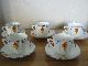Set Of 5 Pairs Of Handpainted Art Deco Cups And Saucers.  Lovely Set Art Deco photo 2