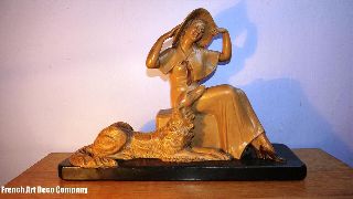 Melani Signed French Art Deco Terracotta Statue C1930 photo
