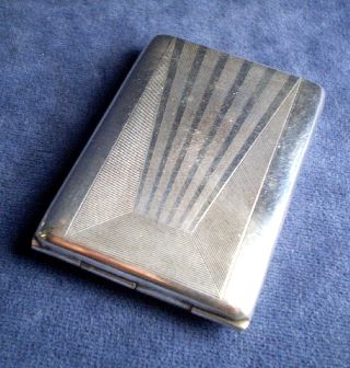 ~ Art Deco ~ Silver Plated ~ Card Case ~ C1935 photo