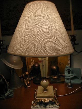 Houzex Slag Glass Lamp Art Deco Houze 1930s Like Akro Agate Vidrio Works Perfect photo