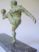 French Art Deco Sculpture Footballer Sport Soccer Art Deco photo 2