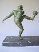 French Art Deco Sculpture Footballer Sport Soccer Art Deco photo 3