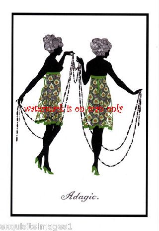 Adagio~graceful~art Deco Silhouette~new Lge Note Cards photo