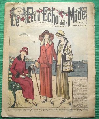 C1924 Art Deco Jazz Era French Fashion Newspaper N11 photo