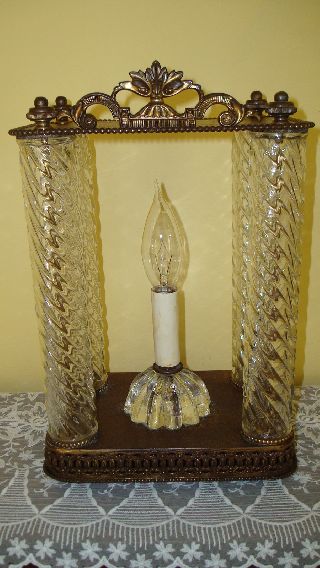 Antique Art Deco Crystal Lamp 