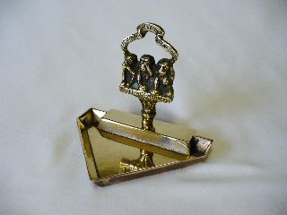 Vintage Art Deco 1930s Brass Pin/button Tray - Three Wise Monkeys photo