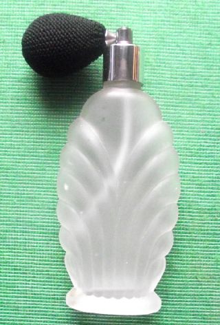 C1930 Art Deco Frosted Glass Perfume Bottle Atomiser photo
