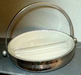 Vintage Chase Art Deco Chrome Relish Barware Cased Glass Divided Insert Centaur photo