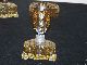 Bohemian Crystal Cut Amber Glass Art Deco Style Perfume Vanity Set Art Deco photo 5
