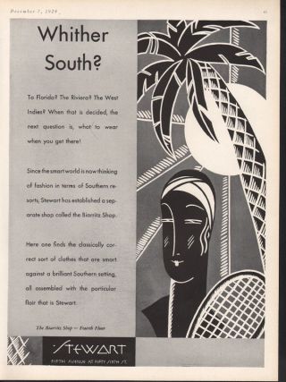 1929 Stewart Deco Fashion Beach Palm Sun Travel Beauty photo