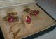 40 ' S Tie Tack Cuff Links Set Box La Rue Fine Jewelry Pink Art Deco Art Deco photo 6