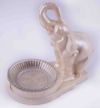 Art Deco Elephant Ashtray/coin/pin/card Holder,  White 