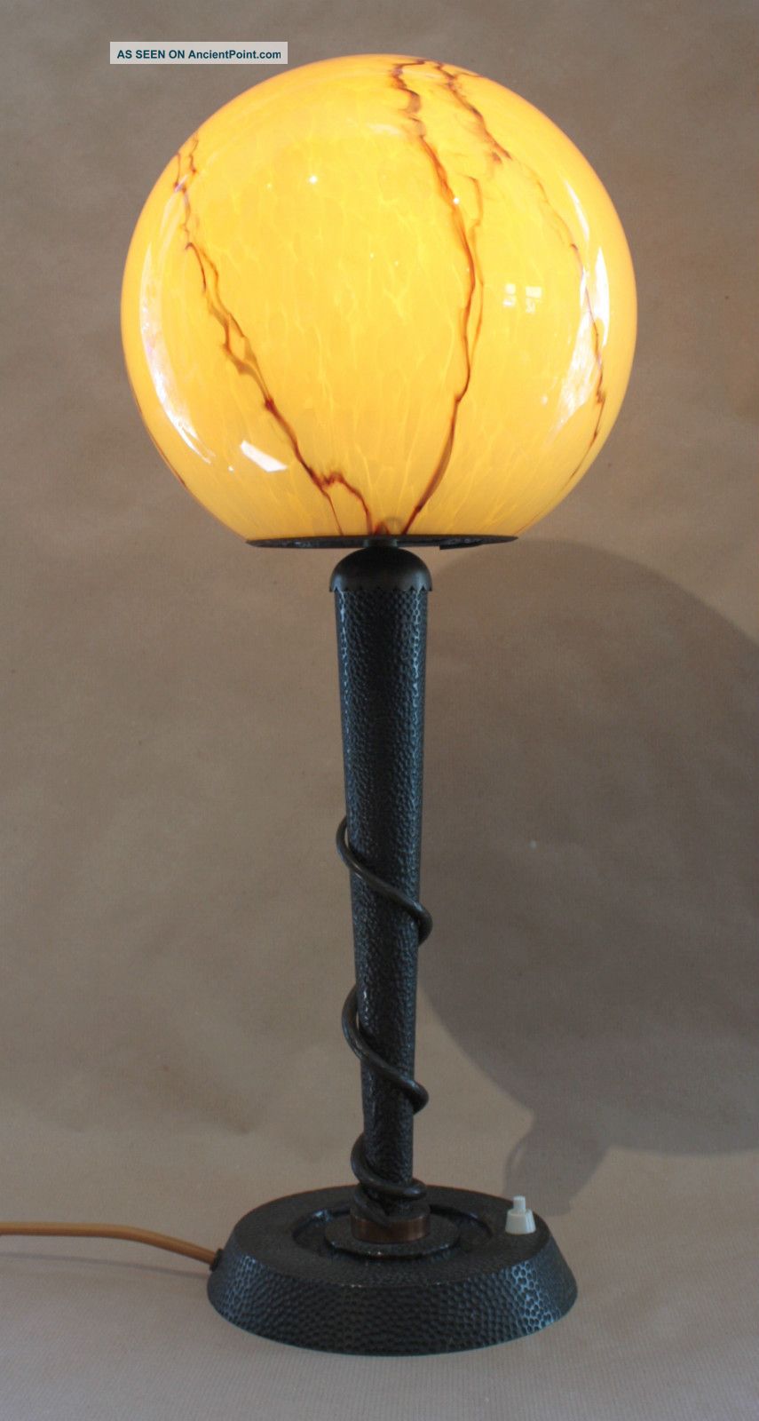 Art Deco Bronze Snake Lamp Edgar Brandt Style ~1920 Art Deco photo
