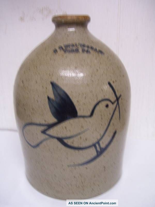 H B Pfaltzgraff 1991 Replica 1870 - 1889 Bird Jug Art Deco photo