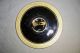 Art Deco Cake Serving Plate W/heavy Gold On Black Glass 10 