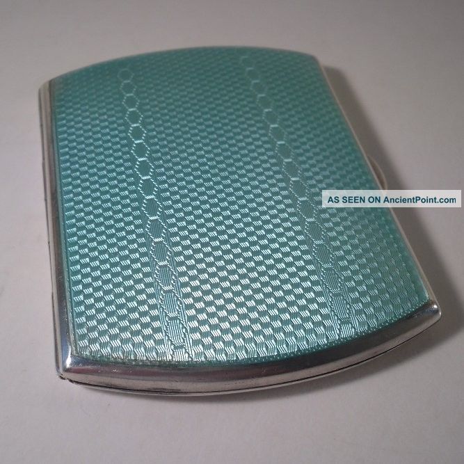An Art Deco Silver & Guilloche Enamel Case : Birmingham 1927 Card Cases photo