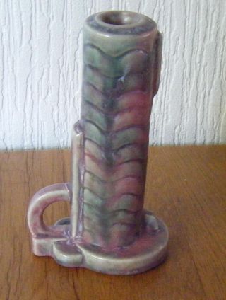 Art Deco Pink And Grey Candle Stick (beswick ?) Unmarked photo