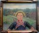 Oil Painting Of Jannetje By Otto Hanrath 1930. Art Deco photo 1