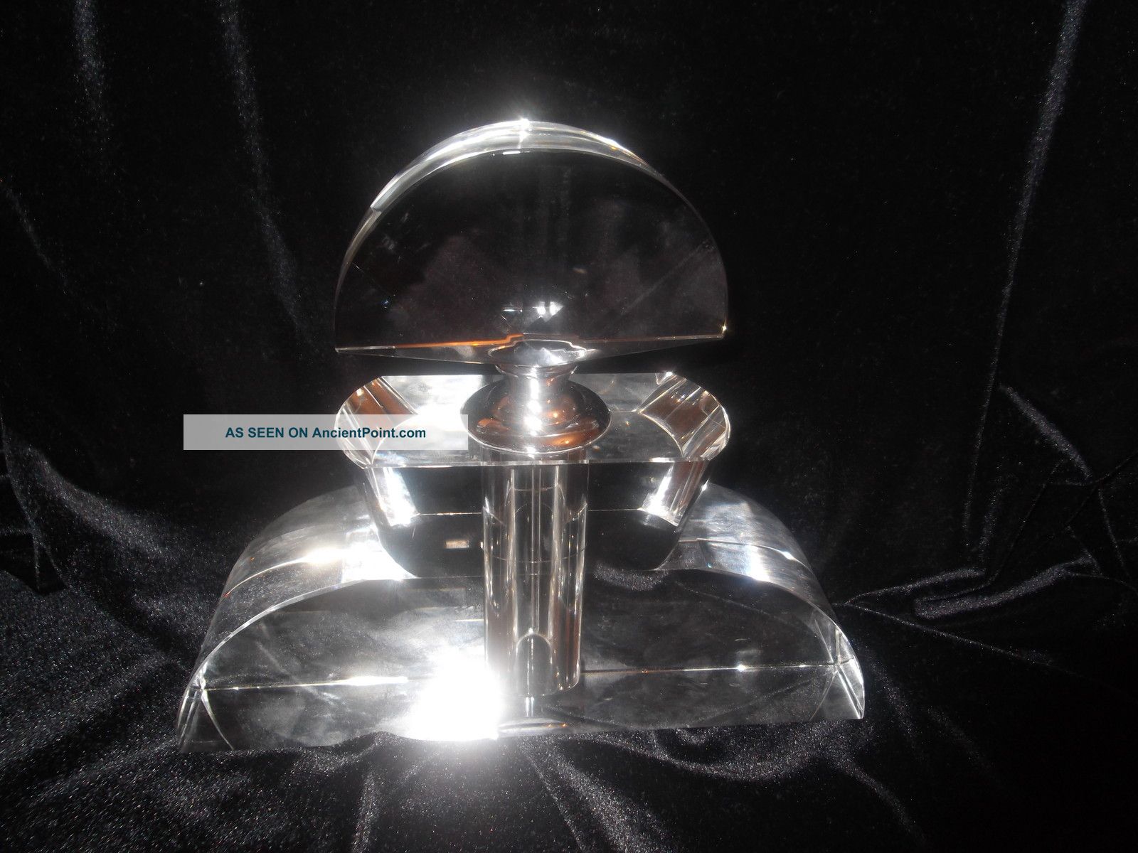 Large Art Deco Clear Glass Perfume Scent Bottle Perfect Present Art Deco photo