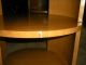 Art Deco Sycamore Wood Side Cabinets End Tables Two Tier Glass Tops Round 1900-1950 photo 8