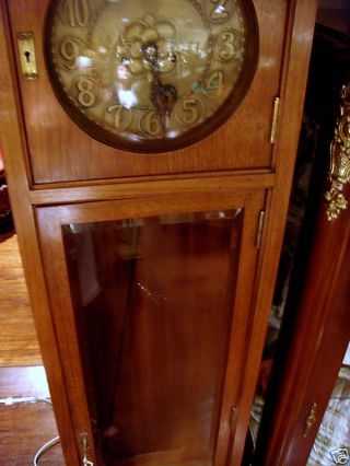 Koloman Moser: Art Deco Purple Wood Longcase Clock photo