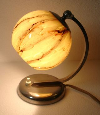 Art Deco Table Lamp - Chrome - Glass ~ 1930 photo