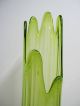 Vtg Retro Art Deco Ribbed Emerald Green Blown Glass Lava Flame Vase 21 - 1/2” Tall Art Deco photo 6