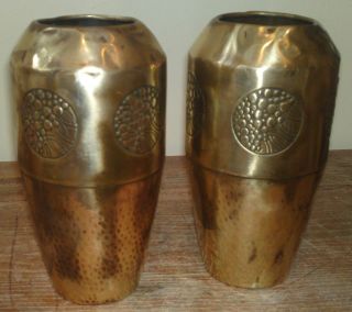 Pair Of Wmf Brass Spill Vases photo