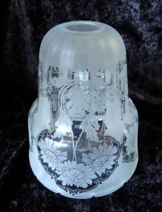 Good Art Nouveau Influenced Glass Ceiling Lamp Shade Acid Etched photo