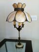 Vintage Antique Slag Glass Brass/bronze Lamp 3 Light Ornate Table Lamp Art Nouveau photo 1