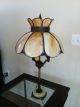 Vintage Antique Slag Glass Brass/bronze Lamp 3 Light Ornate Table Lamp Art Nouveau photo 2