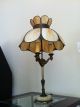 Vintage Antique Slag Glass Brass/bronze Lamp 3 Light Ornate Table Lamp Art Nouveau photo 3