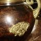 Vintage Art Nouveau Brass / Bronze Enamel Urn / Vase W/ Lid Antique Estate Metalware photo 9