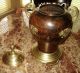 Vintage Art Nouveau Brass / Bronze Enamel Urn / Vase W/ Lid Antique Estate Metalware photo 11