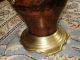 Vintage Art Nouveau Brass / Bronze Enamel Urn / Vase W/ Lid Antique Estate Metalware photo 3