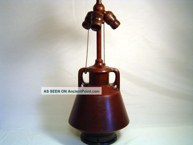 Great Tiffany Era Handel Arts & Crafts Prarie / Teco Style Bronze Lamp Base,  Nr Lamps photo