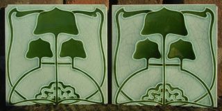 Pair Of Art Nouveau Mintons Tiles photo