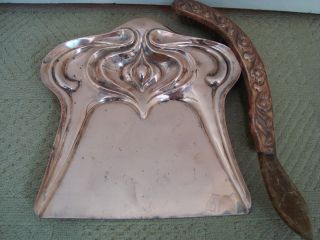 Beldray Crumb Tray & Brush Copper Arts & Crafts Art Nouveau Antique photo