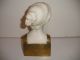 Antique Alabaster Marble Bronze Bust Of Young Lady Woman Sculpture By Schumacher Art Nouveau photo 4