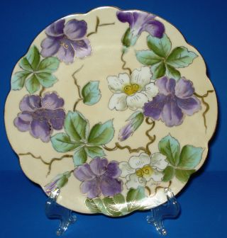 Antique Art Nouveau Porcelain Plate P H Leonard Vienna Austria Hp Floral Signed photo