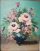 Broggi Artist Signed Antique Oil On Board Painting Flowers In Vase Ornate Frame Art Nouveau photo 1